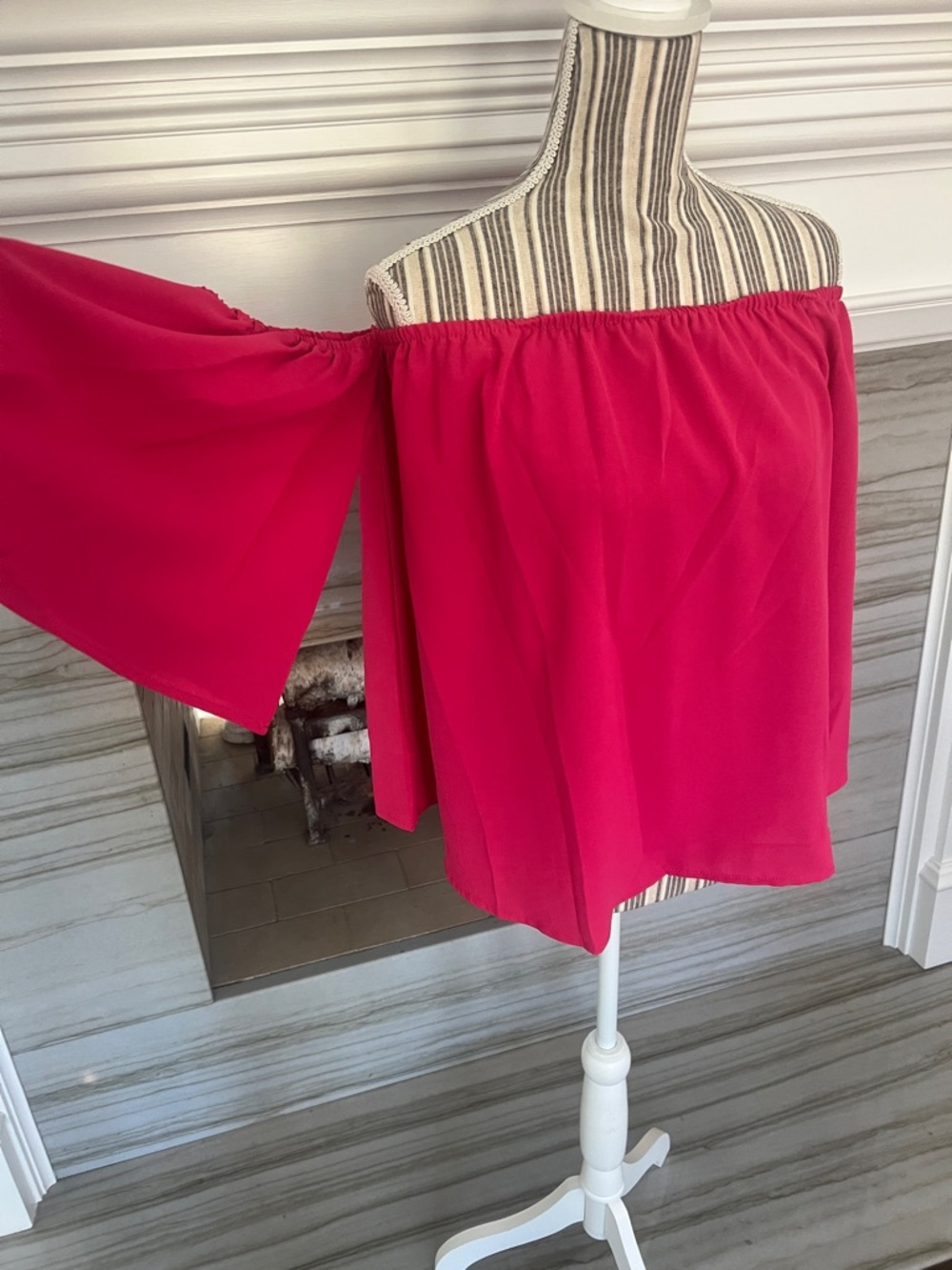 Off-Shoulder Pink Women’s Blouse